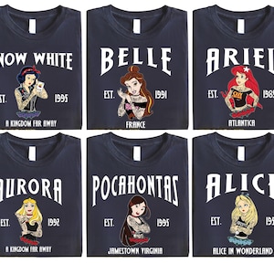 Disney Punk Princess Shirt, Rocker Princess Sweater, Princess Squad T-Shirt, Tattoo Disney Princess Tee, Gothic Princess Sweatshirt