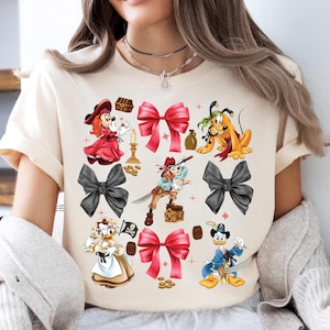 Disney Coquette Bows Pirates Shirt, Yo Ho Yo Ho Pirate&#39;s Life For Me Tee, Disney Mickey & Co Pirates Sweater, WDW Family Cruise Sweatshirt