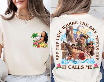 Disney Moana Shirt, See The Line Where The Sky Meets T-Shirt, Disney Adventure Sweater, WDW Family Trip Sweatshirt, Moana Movie T-Shirt