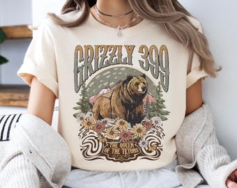Grizzly 399 Shirt, The Queen of the Tetons Tee, Famous National Park Sweater, Grizzly Cub Mom T-Shirt, In Memory of Bear 399 Sweatshirt