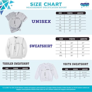the size chart for a long sleeved t - shirt