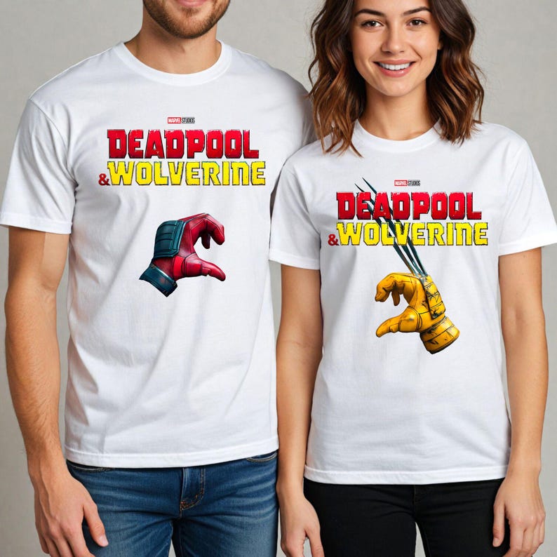 Deadpool And Wolverine Shirt, Disney Marvel Matching Tee, Marvel Couple Sweater, Deadpool 3 Movie T-Shirt, Marvel Superhero Sweatshirt