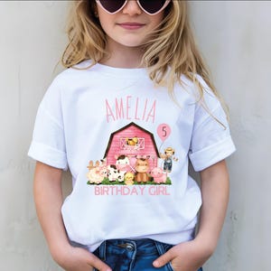 Farm Birthday Gril Shirt, Birthday Barnyard T-Shirt, Farmhouse Birthday Tee, Farm Animal Shirt, Birthday Girl Toddler Sweater, Farm Girl Tee