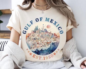 Gulf of Mexico Shirt, Golfo de México 1550 Retro Vintage Art Shirt, Gulf of Mexico Forever Unisex Tee, Vacation Mexico Shirt, Gulf of Mexico