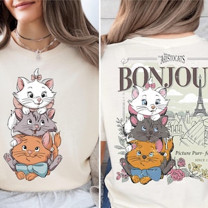 Disney The Aristocats Shirt, Bonjour Paris Since 1970 T-Shirt, Retro Aristocats Sweater, Marie Toulouse Berlioz Tee, Disney Cats Sweatshirt