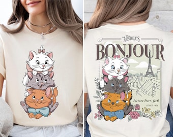 Disney The Aristocats Shirt, Bonjour Paris Since 1970 T-Shirt, Retro Aristocats Sweater, Marie Toulouse Berlioz Tee, Disney Cats Sweatshirt