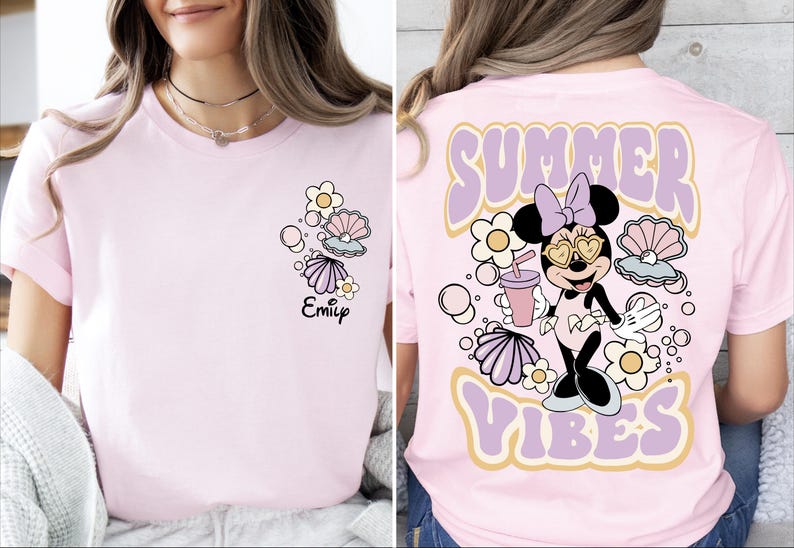 Minnie Summer Vibes T-Shirt, DIsney Minnie Sweater, Disney Summer Shirt, WDW Friends Vacay Hoodie, Minnie Mouse Sweatshirt, Summer Trip Tee