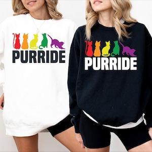Purride Sweatshirt, LGBTQ Cat T-Shirt, Pride Month Sweater, Equal Rights Shirt, Cat Gay Pride Tee, Rainbow Queer Shirt, Human Rights Sweater