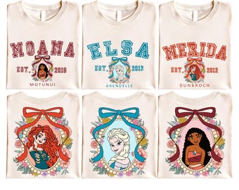 Disney Princesses Shirt, Princess Squad T-Shirt, Coquette Princess Bow Shirt, Magic Kingdom Sweater, Disney Characters Sweatshirt