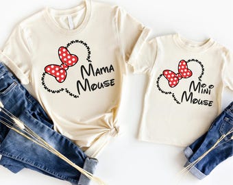 Disney Mini Mama Mouse Shirt, Mama and Mini Matching Tee, Disney Mom and Daughter Sweater, Disneyland Family Girls Trip Tee