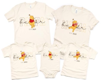 Camiseta da família Ursinho Pooh, camiseta da mamãe Ursinho Pooh, camiseta combinando para a família, camiseta da mamãe e eu, camiseta da família urso, camiseta da mamãe ursinho Pooh