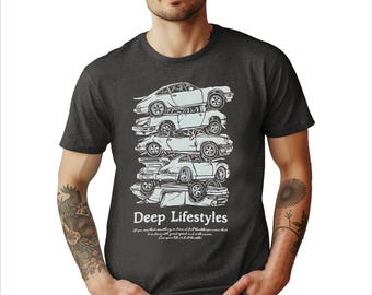 Camiseta de estilo de vida profundo, sudadera de coches apilables, suéter para amantes de los coches, camiseta de Fórmula 1, sudadera de coches clásicos, camiseta de tuning de coches