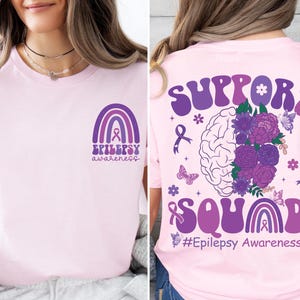 Epilepsy Awareness Shirt, Epilepsy Fighter Sweater, Floral Brain Shirt, Epilepsy Support Tee, Epilepsy Survivor Tee, Purple Epilepsy Ribbon