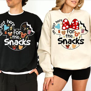 I'm Just Here For The Snacks Shirt, Mickey Minnie Head T-Shirt, Disney Snacks Sweater, WDW Family Trip Tee, Disney Vacation Sweatshirt
