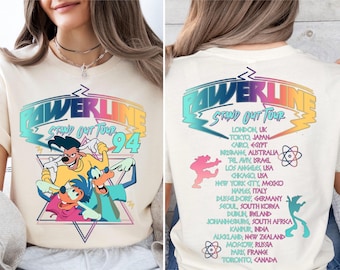 Powerline Stand Out World Tour 94 Shirt, Retro Disney Doof Sweatshirt, Goofy Film T-Shirt, Magic Kingdom Pullover, BTW passendes Familien-T-Shirt