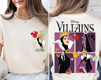 T-shirt méchante reine Disney, pull méchants Disney, chemise blanche neige méchante reine, t-shirt Bad Girls assorti, sweat blanc neige Disney