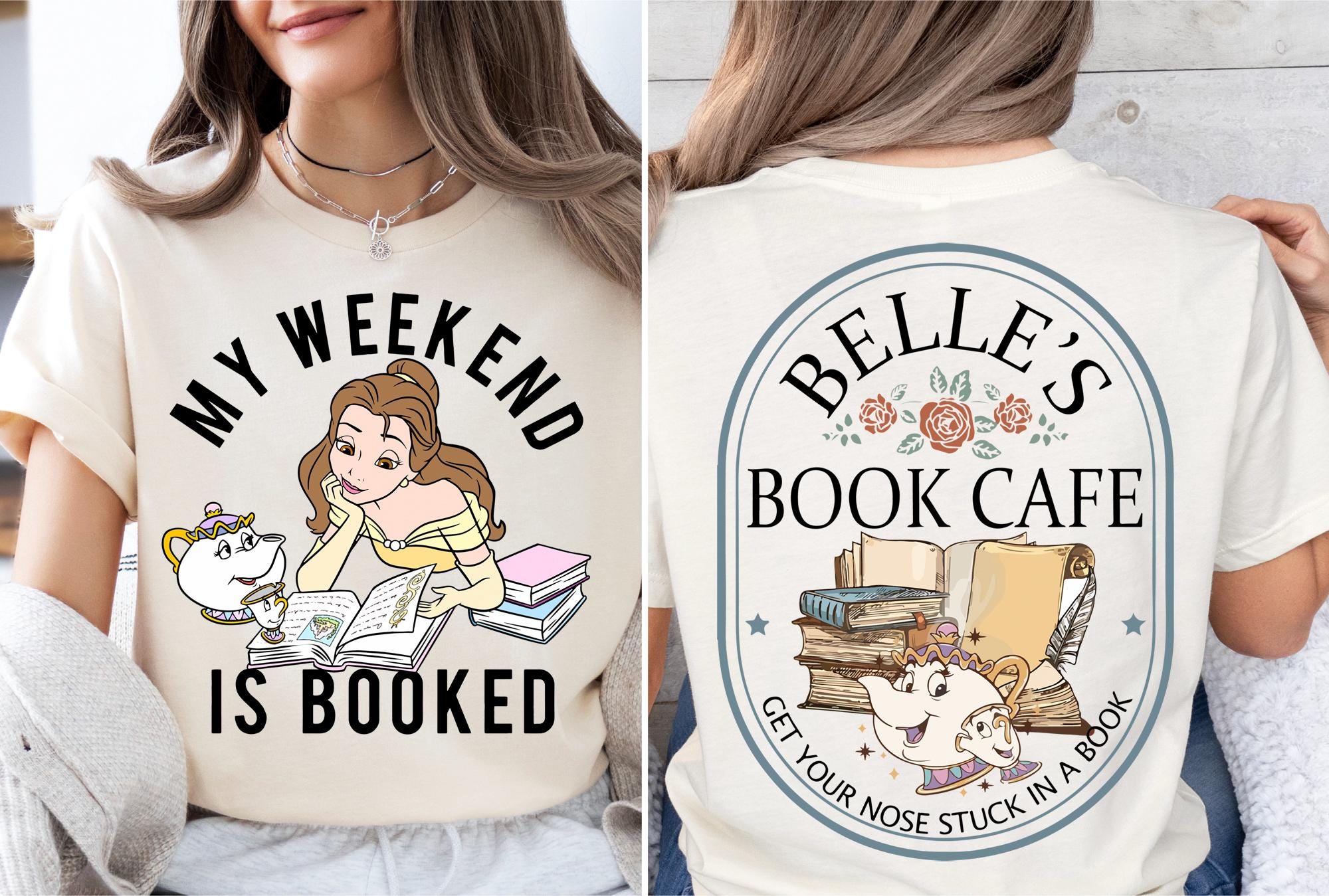 TeesAndTankYou 'I'm All Booked' Unisex T-Shirt - Book Lover Shirt - View #6