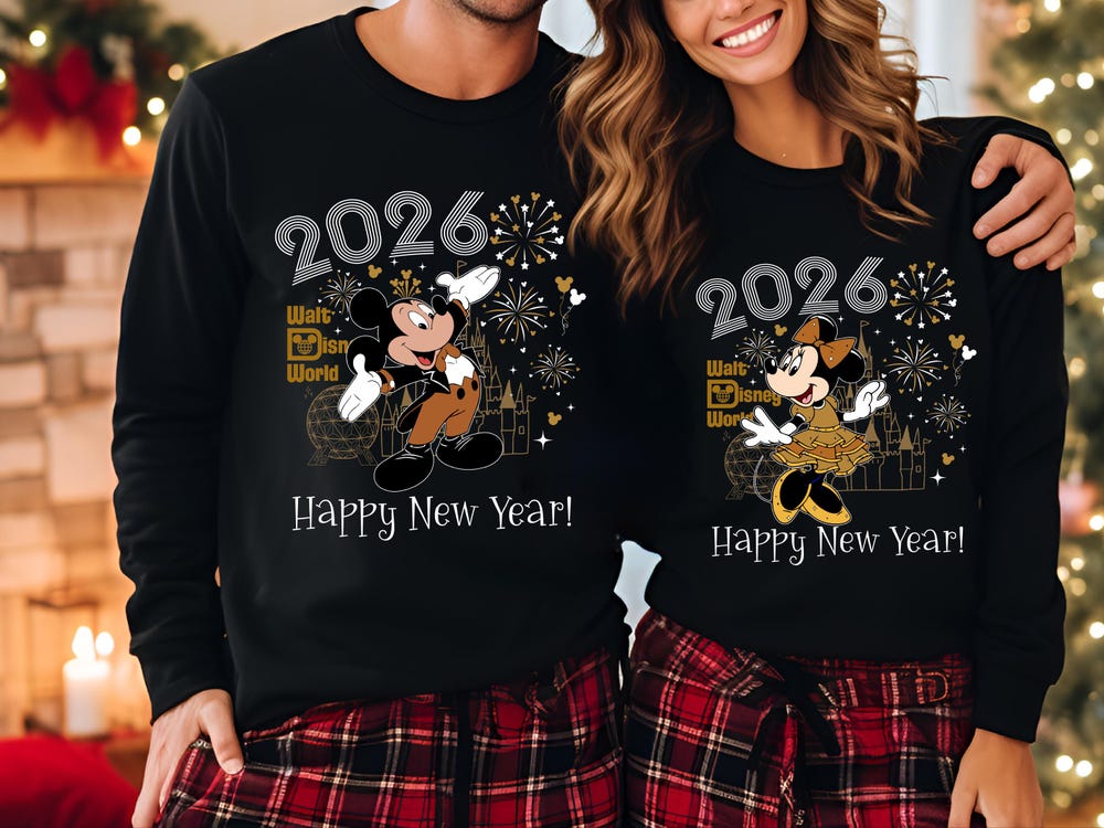 Disney Happy New Year Shirt, New Year Matching Shirt, Mickey Minnie New Year 2026 Sweater, Wdw New Year Party Shirt, New Years Eve T-Shirt Teesummer