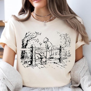 Maglietta con schizzo di Winnie The Pooh, maglione Disney con l&#39;orso Pooh e Christopher Robin, felpa Disney Winnie The Pooh, maglietta Magic Kingdom
