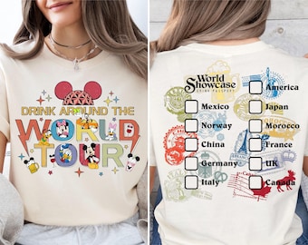 Drink Around The World Shirt, Drinking Team Tour Sweater, Drinking Around World Tee, Disney Wolrd Showcase Shirt, Disneyland Trip Hoodie