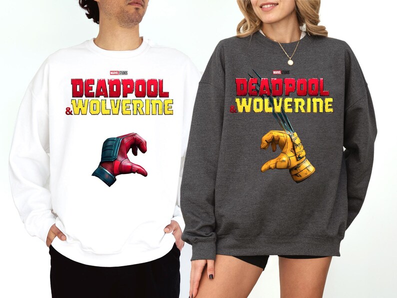 Deadpool And Wolverine Shirt, Disney Marvel Matching Tee, Marvel Couple Sweater, Deadpool 3 Movie T-Shirt, Marvel Superhero Sweatshirt