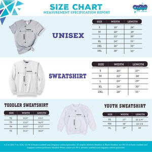 the size chart for a long sleeved t - shirt