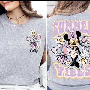 a woman wearing a shirt that says summer vibes