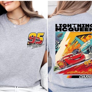 Cars Lightning McQueen 95 Shirt, Disney Cars Sweatshirt, WDW Trip 2025 Sweater, McQueen And Dinoco Tee, Piston Cup Cars Land T-Shirt