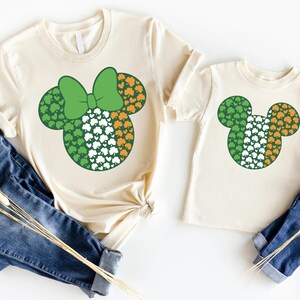 Disney St Patrick&#39;s Day Shirt, Lucky Mickey Minnie T-Shirt, Disney Couple Matching Sweater, Shamrock Mickey Minnie Head Tee, WDW Trip Shirt