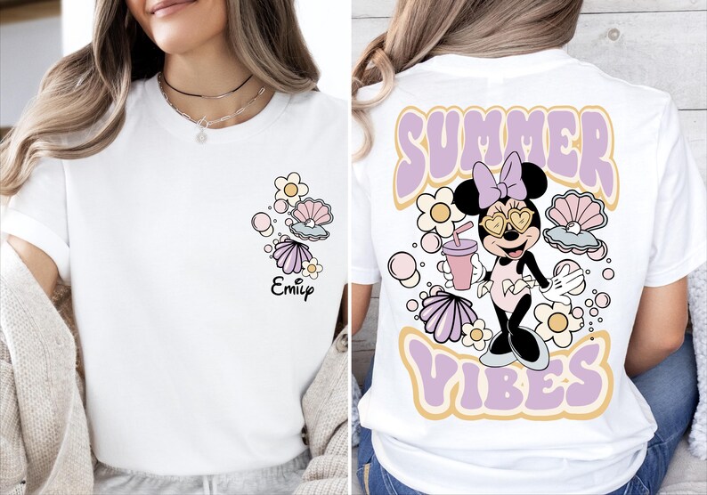 Minnie Summer Vibes T-Shirt, DIsney Minnie Sweater, Disney Summer Shirt, WDW Friends Vacay Hoodie, Minnie Mouse Sweatshirt, Summer Trip Tee