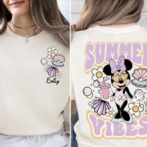 Minnie Summer Vibes T-Shirt, DIsney Minnie Sweater, Disney Summer Shirt, WDW Friends Vacay Hoodie, Minnie Mouse Sweatshirt, Summer Trip Tee