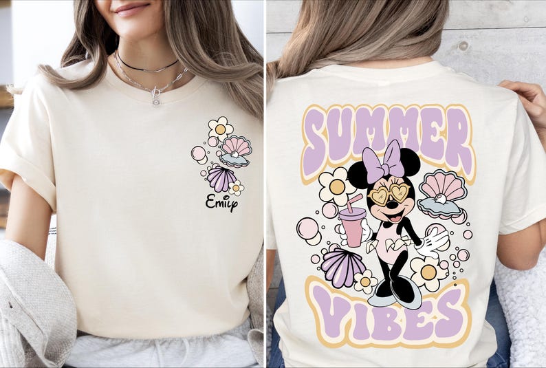 Minnie Summer Vibes T-Shirt, DIsney Minnie Sweater, Disney Summer Shirt, WDW Friends Vacay Hoodie, Minnie Mouse Sweatshirt, Summer Trip Tee