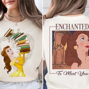 Belle Enchanted To Meet You Shirt, Beauty And The Beast T-Shirt, Princess Belle Hoodie, Disney Princess Shirt, Disney Princess Trip Shirt