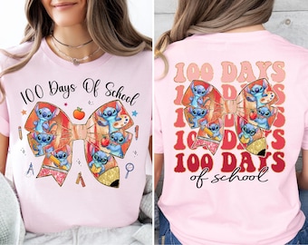 Stitch 100 Days of School Shirt, 100 Days Celebration Sweater, Disney Stitch School T-Shirt, Back To School Sweatshirt, School Life Tee