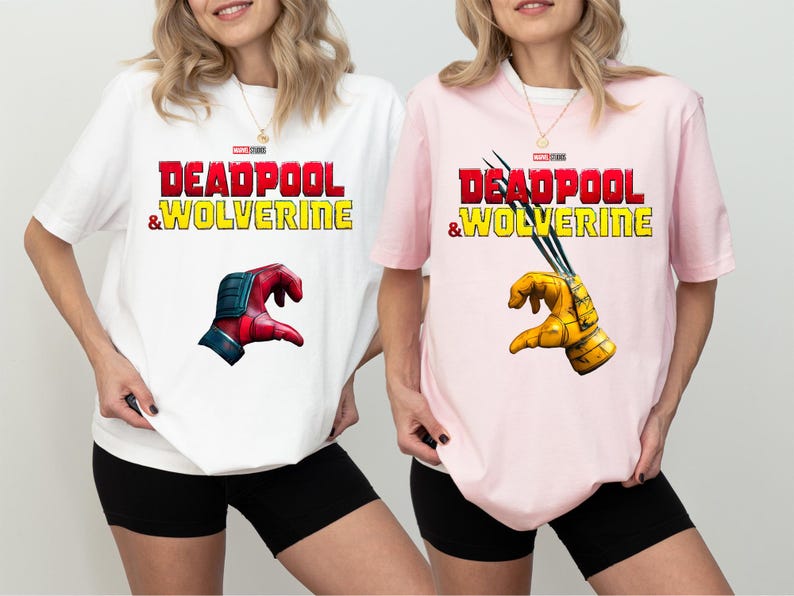 Deadpool And Wolverine Shirt, Disney Marvel Matching Tee, Marvel Couple Sweater, Deadpool 3 Movie T-Shirt, Marvel Superhero Sweatshirt