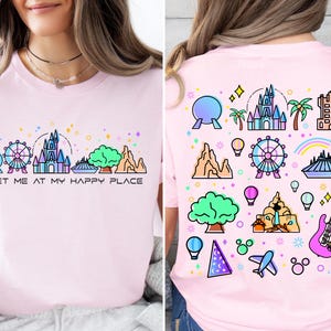 Meet Me At My Happy Place T-Shirt, Disneyworld Shirt, Disney Happiest Place Sweater, WDW Family Trip Sweatshirt, Disney Friends Trip Hoodie