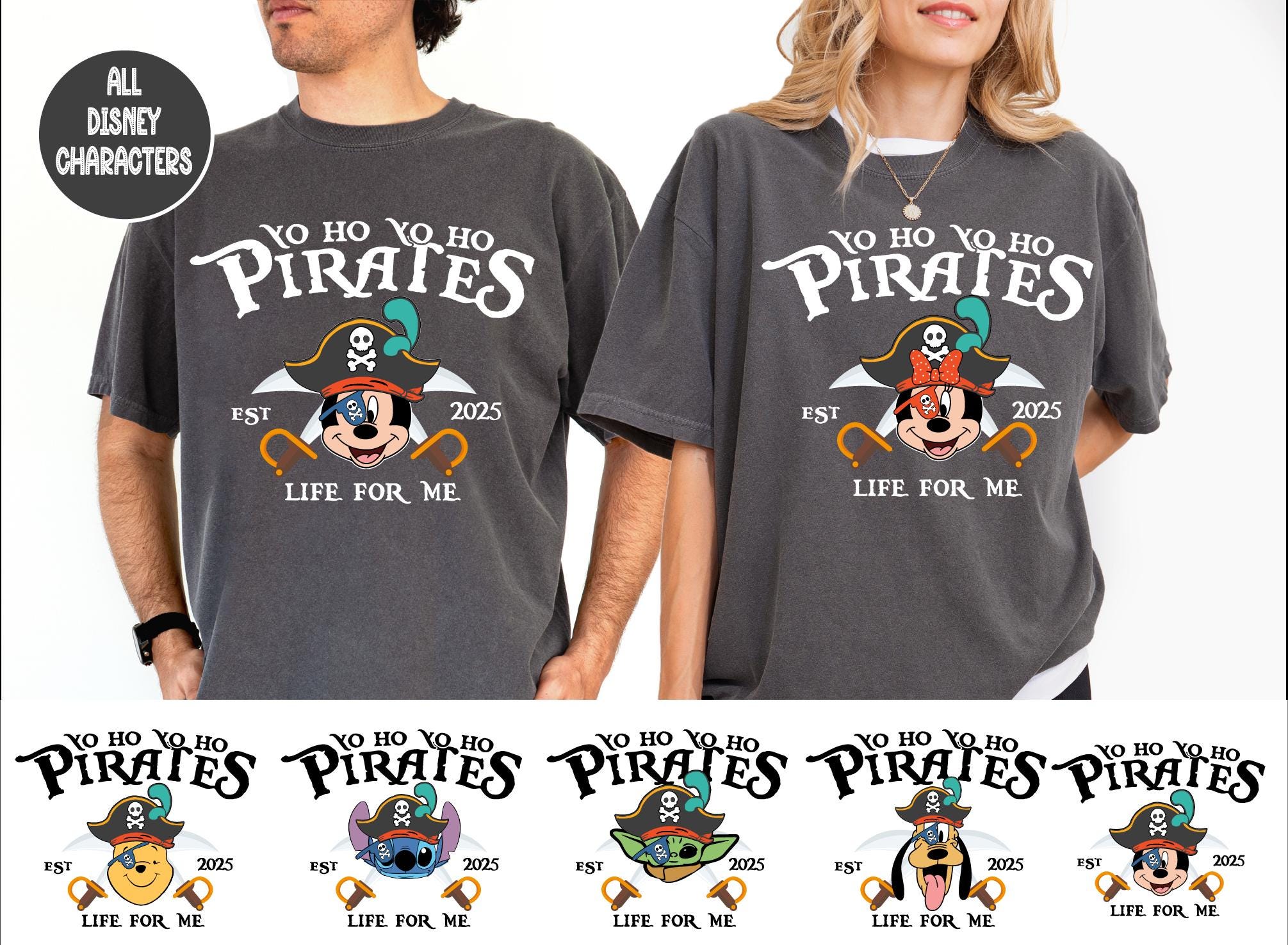 Yo Ho Yo Ho A Pirate's Life For Me 2025 Shirt, Disney Pirates of Caribbean Shirt, Mickey & Friends Disney Cruise Shirt, Disney Family Shirts