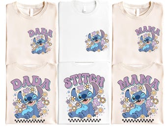 Stitch Family Shirt, Disney Stitch T-Shirt, Stitch Mama Dada Sweatshirt, Disney Family Matching Sweater, Disneyland Family Trip Shirt