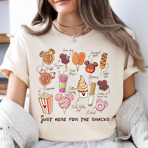 Just Here For The Snacks Shirt, Mickey And Friends T-Shirt, Disney Snacks Sweater, WDW Family Trip Tee, Disney Food Shirt, Disney Vacay Mode