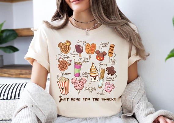 Just Here For The Snacks Shirt, Mickey And Friends T-Shirt, Disney Snacks Sweater, WDW Family Trip Tee, Disney Food Shirt, Disney Vacay Mode