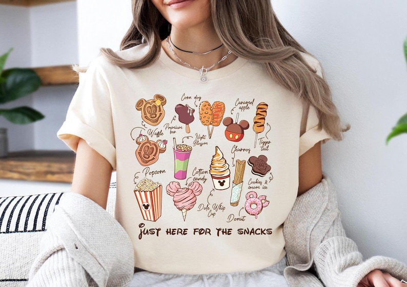 Just Here For The Snacks Shirt, Mickey And Friends T-Shirt, Disney Snacks Sweater, WDW Family Trip Tee, Disney Food Shirt, Disney Vacay Mode