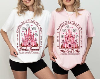 Chemise Bachelorette Disney, sweat-shirt Happily Ever After, T-shirt Disney Bride Squad, t-shirt de demoiselle d'honneur Disney, pull nuptiale Disney