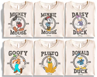 Camiseta navideña de Mickey y sus amigos, sudadera retro a juego para la familia Disney, camiseta para viajes a Disney, regalo navideño para los amantes de Disney.