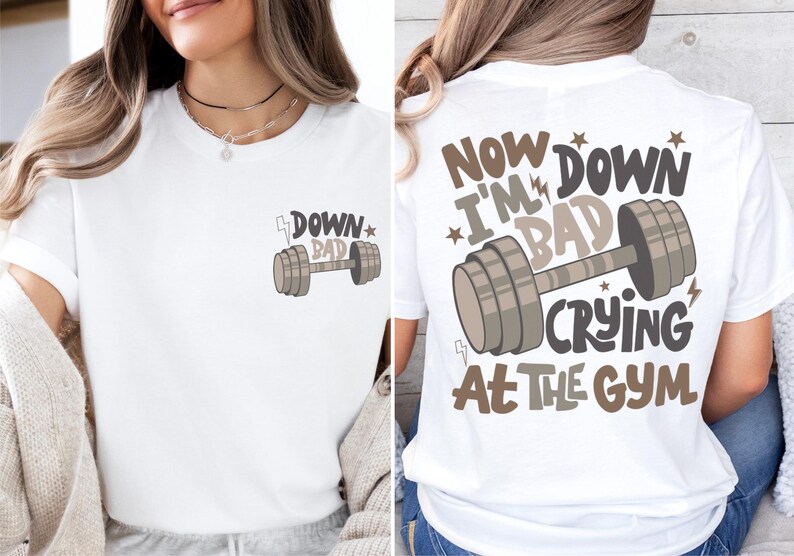 a woman wearing a t - shirt that says, now i'm down,