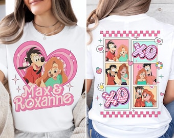 Camiseta de San Valentín de Max y Roxanne, camiseta de San Valentín de Disney, sudadera de Disney Love, suéter de San Valentín, camiseta de San Valentín para parejas.