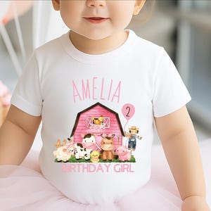 Farm Birthday Gril Shirt, Birthday Barnyard T-Shirt, Farmhouse Birthday Tee, Farm Animal Shirt, Birthday Girl Toddler Sweater, Farm Girl Tee