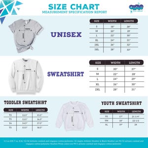 the size chart for a long sleeved t - shirt