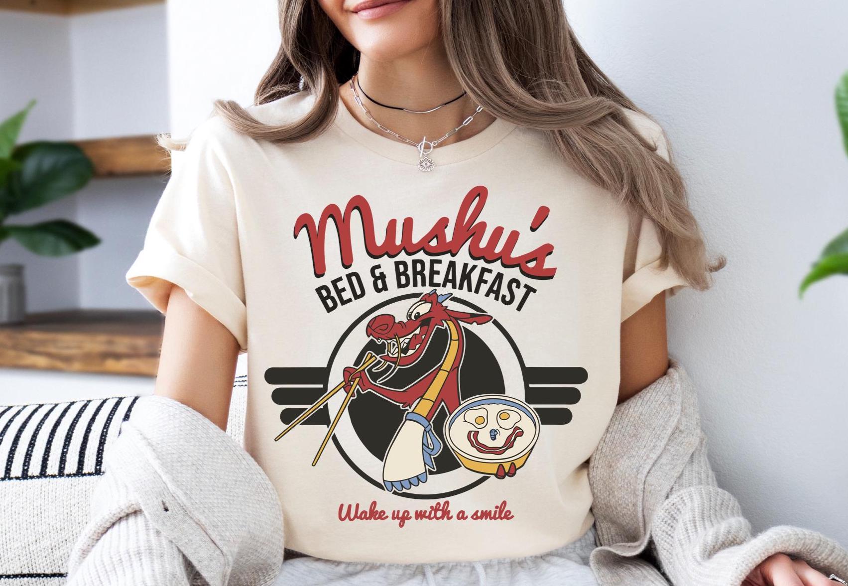 Mushu's Bed And Breakfast Shirt, Disney Mushu Dragon T-Shirt, Wake Up With A Smile Sweater, Disney Mulan Hoodie, Disneyland Trip Shirt