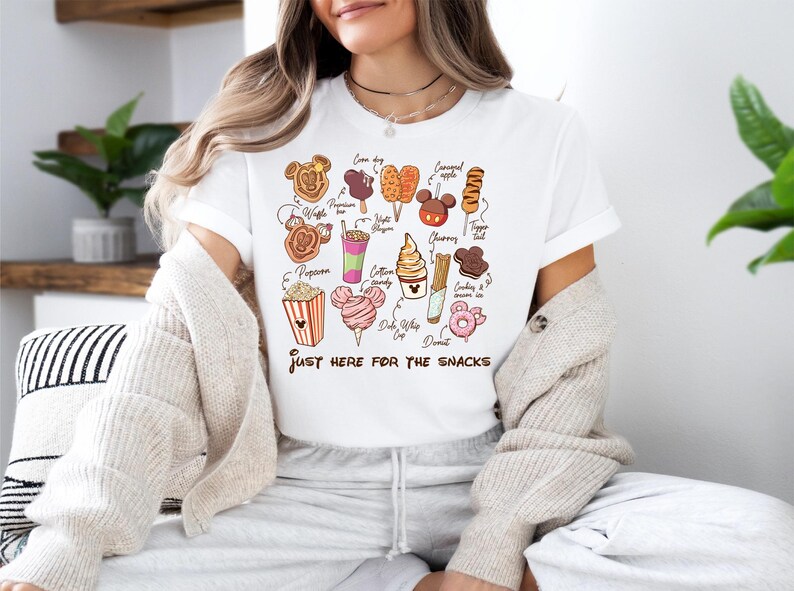 Just Here For The Snacks Shirt, Mickey And Friends T-Shirt, Disney Snacks Sweater, WDW Family Trip Tee, Disney Food Shirt, Disney Vacay Mode