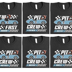 Pit Crew Race Car Birthday Sweatshirt, Two Fast Birthday T-Shirt, Family Race Birthday Tee, Car Birthday Party Sweater, Birthday Boy Shirt